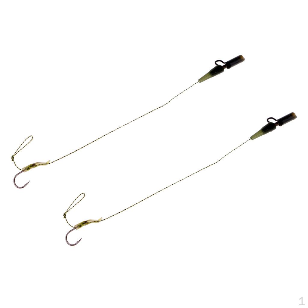 2 Pieces Metal Fishing Hair Rigs Carp Hook Accessories Big Tension Wearable