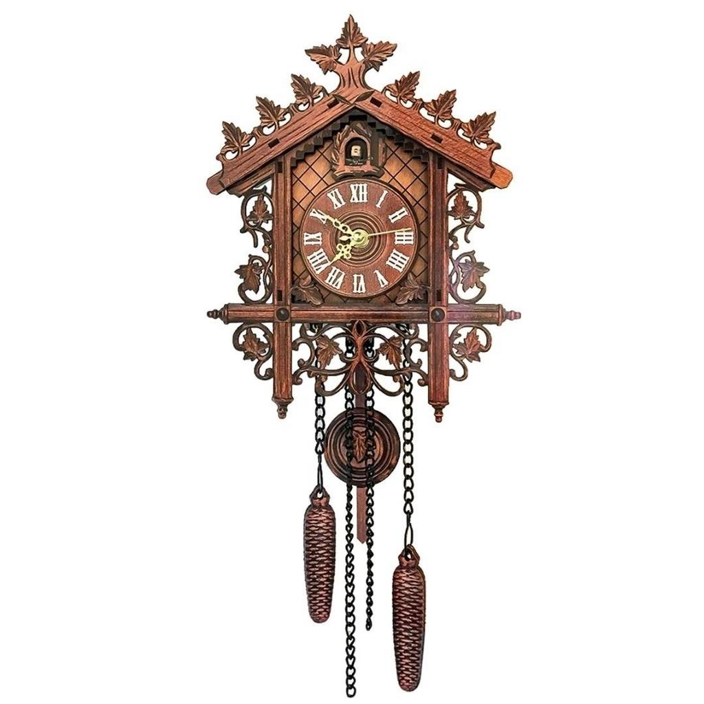 Handcraft Wood Clock House Style Wall Clock Art Vintage Home Decoration