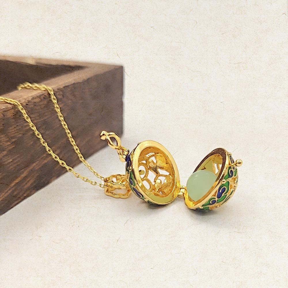 Copper Enamel Box Necklace Luxury Jewelry DIY Making Charms Fashion DIY Trinkets Accessories Women
