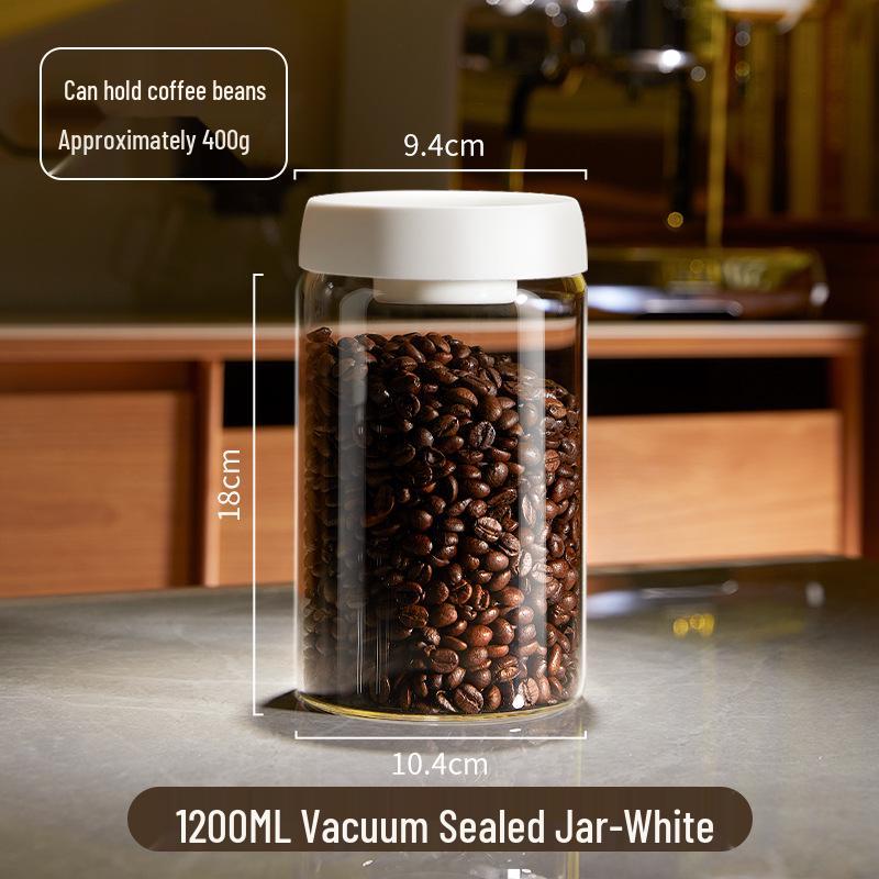 High Borosilicate Glass Coffee & Tea Vacuum Storage Jar