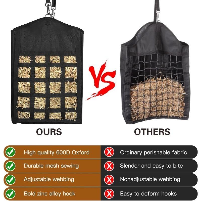 Premium Oxford Hay Bags Slow Feeder for Horses Goats Front Hay Nets Design Extra Large Opening Easy Fill and Hang