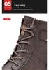 Men's High-Top Winter Fashion Boots with Wool Lining - Warm & Thickened for Cold Weather.