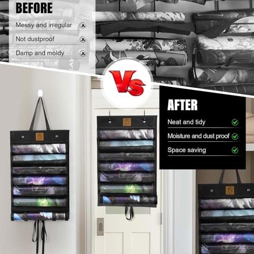 Playmat Case, Card Game Storage Mat, Dustproof, Hanging, Large Capacity, Portable, Wall Pocket