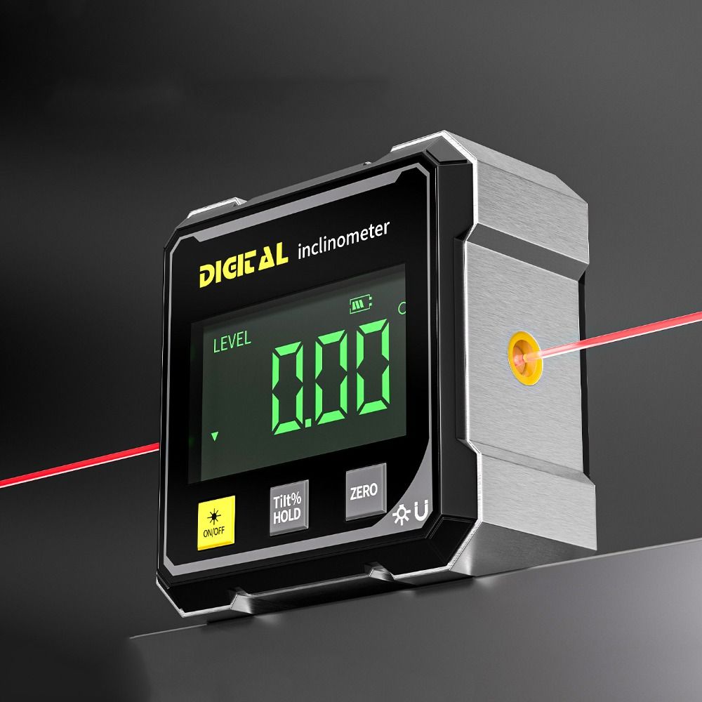Rechargeable Double Sided Laser Inclinometer Four Sided Magnetic Slope Level Angle Level  Household