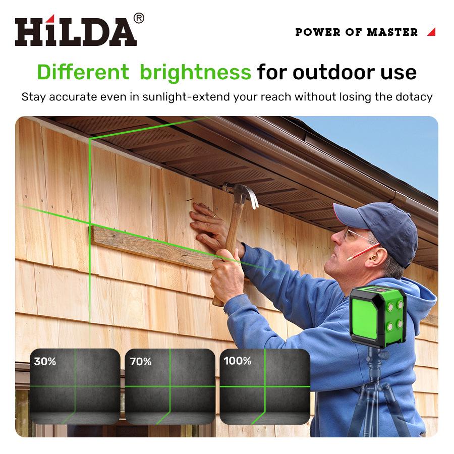 Hilda Mini Green Laser Level: Portable Self-Leveling Infrared with Two-Line Cross Design for Home Use