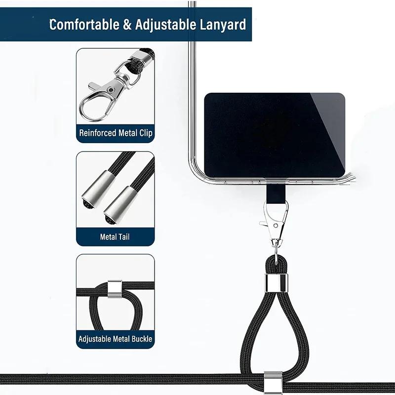 Adjustable Hanging Piece Mobile Phone Back Clip Fixed Card Hanging Neck Universal Lanyard Safety And Anti Loss Crossbody Strap