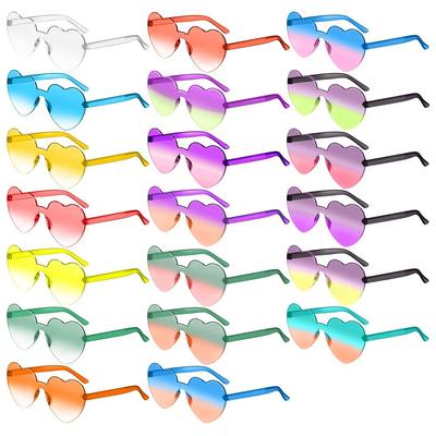 Trendige bunte Gradient-Gläser Herzbrille Party-Sonnenbrille Herzförmige Sonnenbrille Shades
