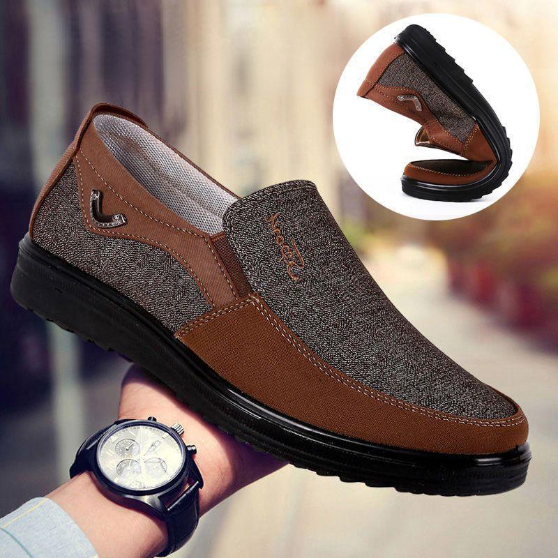 Fashion Men's Canvas Shoes Outdoor Lightweight Soft Sole Non-slip Walking Shoes Light and Comfortable Casual Shoes Fashion Men's Shoes