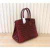 2025 New first-layer cowhide crocodile pattern, cross-border fashion genuine leather women's bags, handbags, shoulder messenger bags