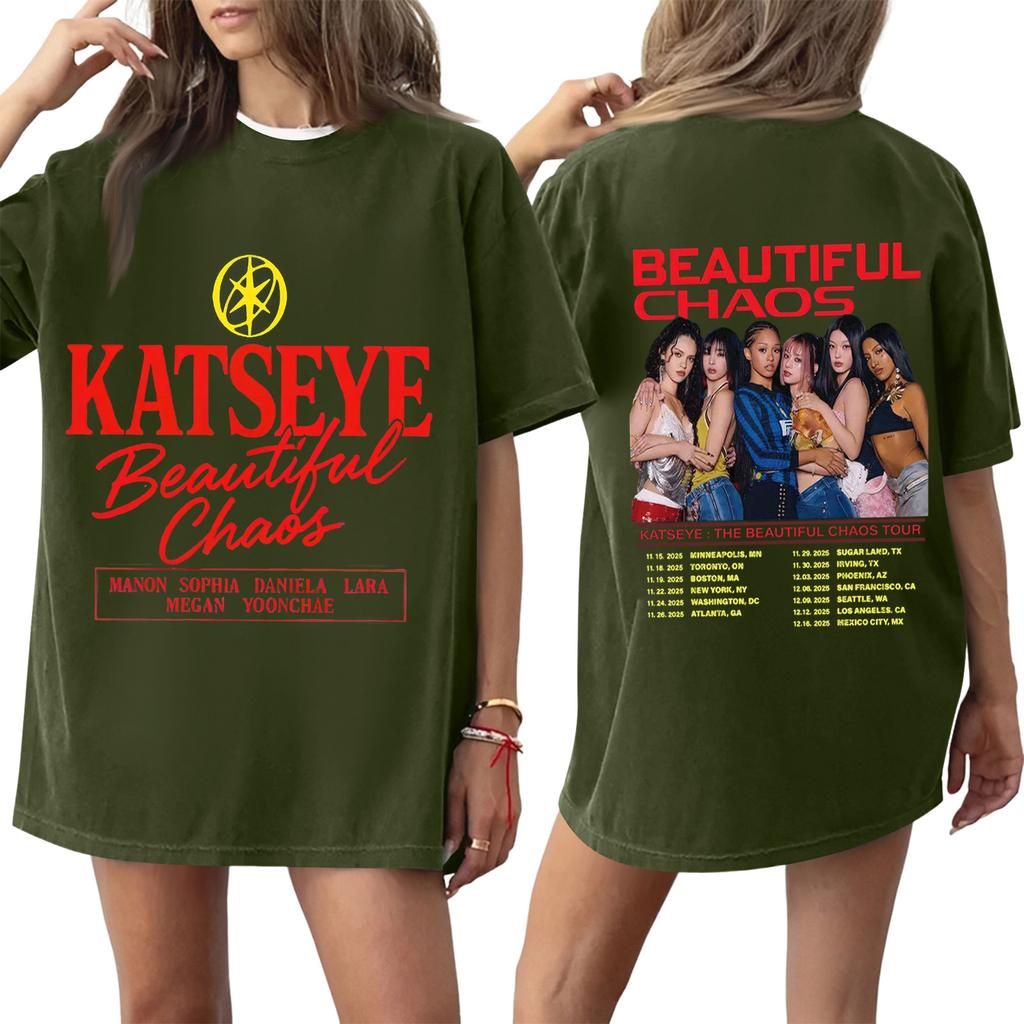 Dam T-shirt med tryck och rund hals och korta ärmar