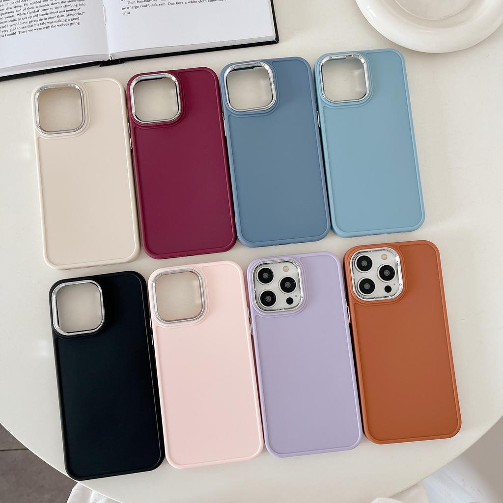 Electroplating ring eye protection tpu painted material suitable for Apple 15PROMAX groove 14/13 protective cover 12/12pro