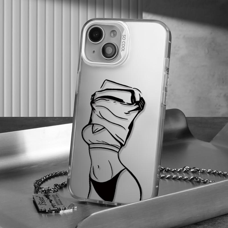 Y2K Sexy Girl Shockproof Phone Case For iPhone 17 Air 16 16e 15 13 12 11 Pro Max Pro Plus Protective Slim Fit Funda Cover