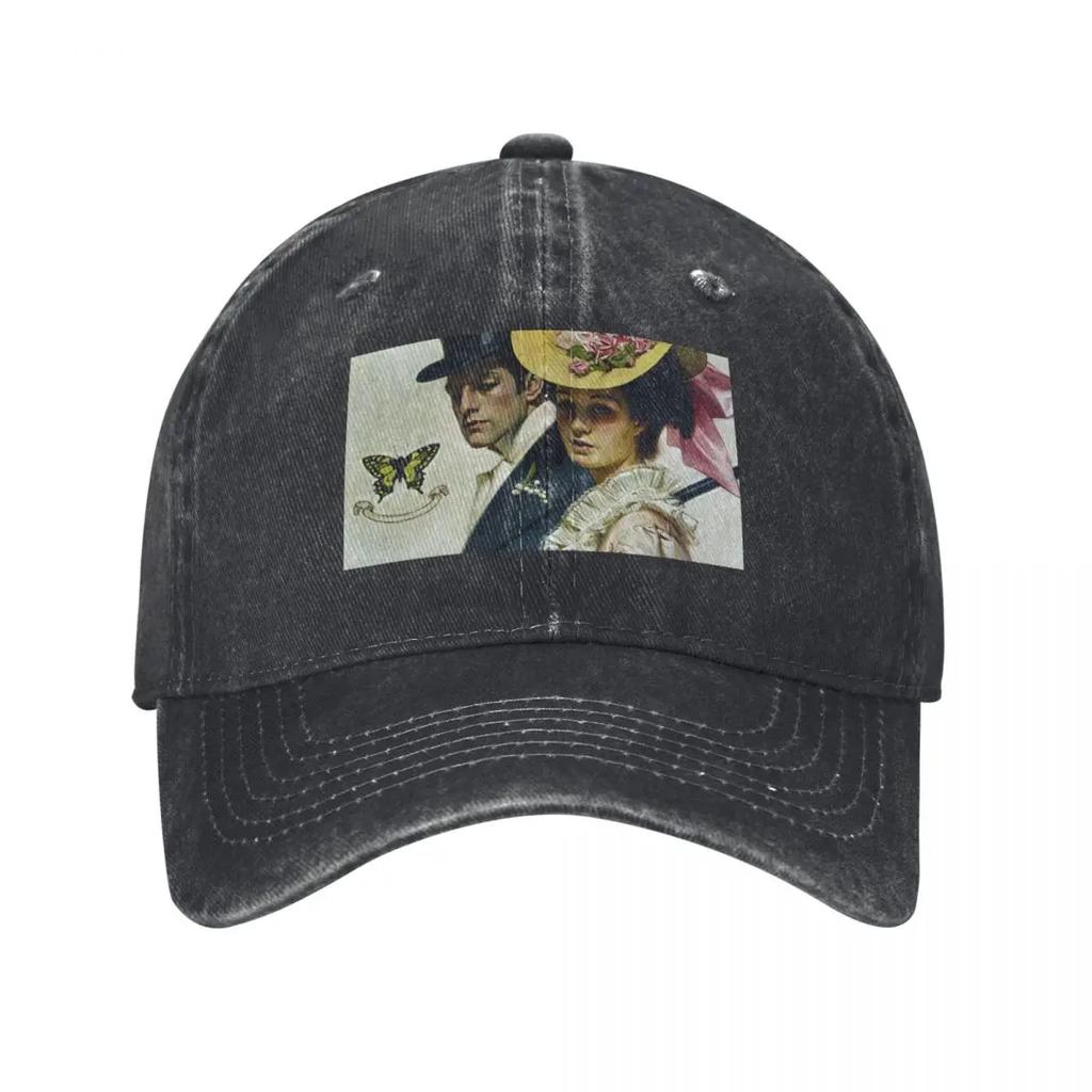 Victorian Unisex and Women Taking a Stroll Vintage Fashion Art Baseball Cap Trucker Cap Sun Hat Unisex Luxury Brand Womens