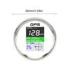 85mm GPS Speedometer Km/h Knot MPH DC9‑32V TFT Screen IP67 Waterproof Speed Gauge Universal for Cars Motorcycles BoatsWhite Dial Silver Cover