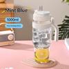 1000ml Cross Border Popular Large Capacity Flower Tea Cup, Straw Glass Cup, High Borosilicate Car Ice Cream Cup lijiao