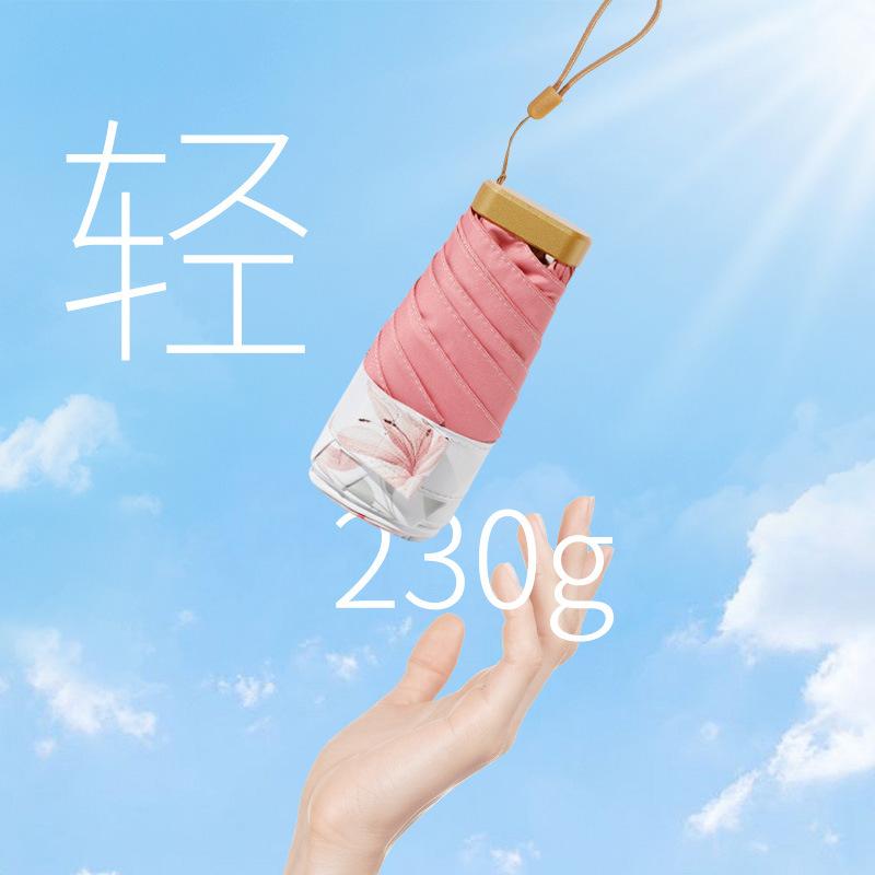 New flat 60% fold pocket umbrella, sun card umbrella, color glue, sun protection, anti-parasol, small fresh umbrella, women's folding umbrella