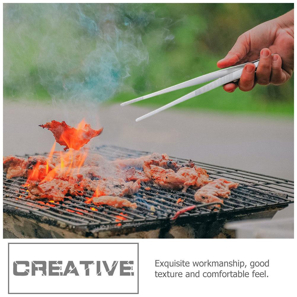 1Pcs Food Tong Stainless Steel Heat Resistant Cooking Tongs for Steak Bread Salad Noodles Serving Kitchen Gadget Bbq Supply