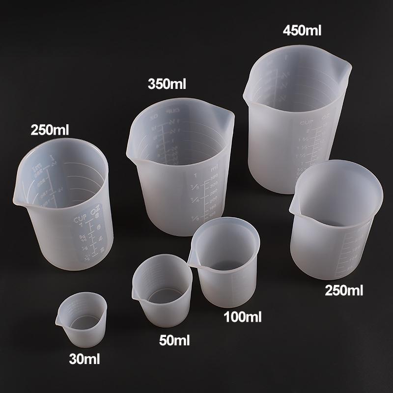 1PC 30-1000ml Silicone Measuring Cup Transparent With Scale Food-Grade Separating Cups DIY Cake Epoxy Resin Jewelry Making Tools