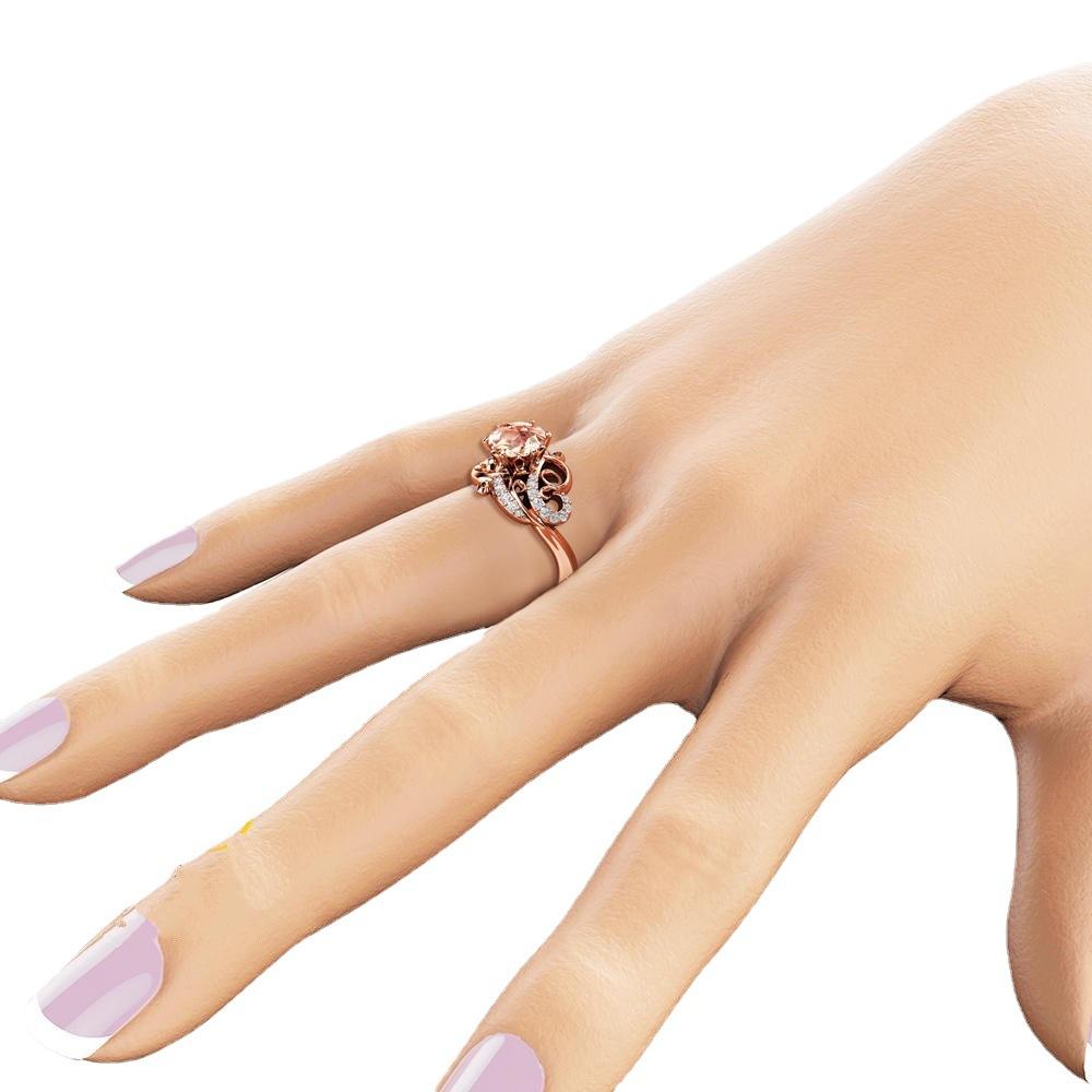 Rose Gold Plated Diamond Rings for Women Elegant European American Jewelry