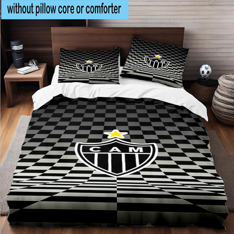 3er Set Bettwäsche Clube Atlético Mineiro Mit Wappen Bettbezug Verschluss Enthält 1 Bettbezug & 2 Kissenbezüge Bettwäsche Sets Heimdekoration Geschenke