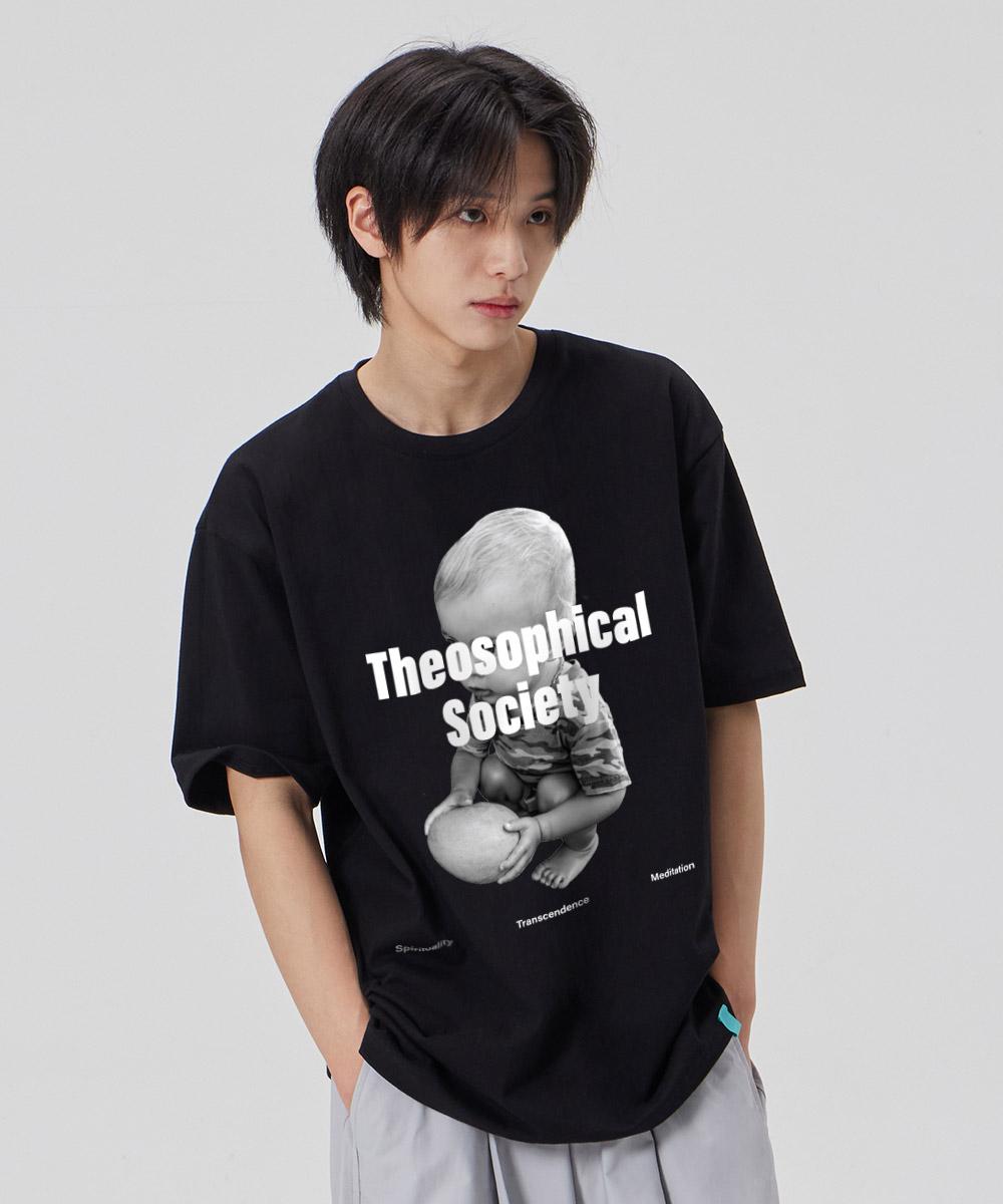 Astral Projection [Theo-Sophical Society] Cotton Loose Fit Short Sleeve T-Shirt_Black L