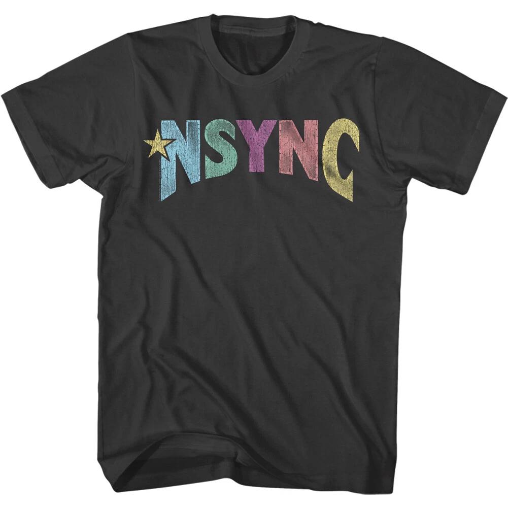 NSYNC Raibow Color Band Logo Men s T Shirt Boy Pop Band Music Merch 2XL