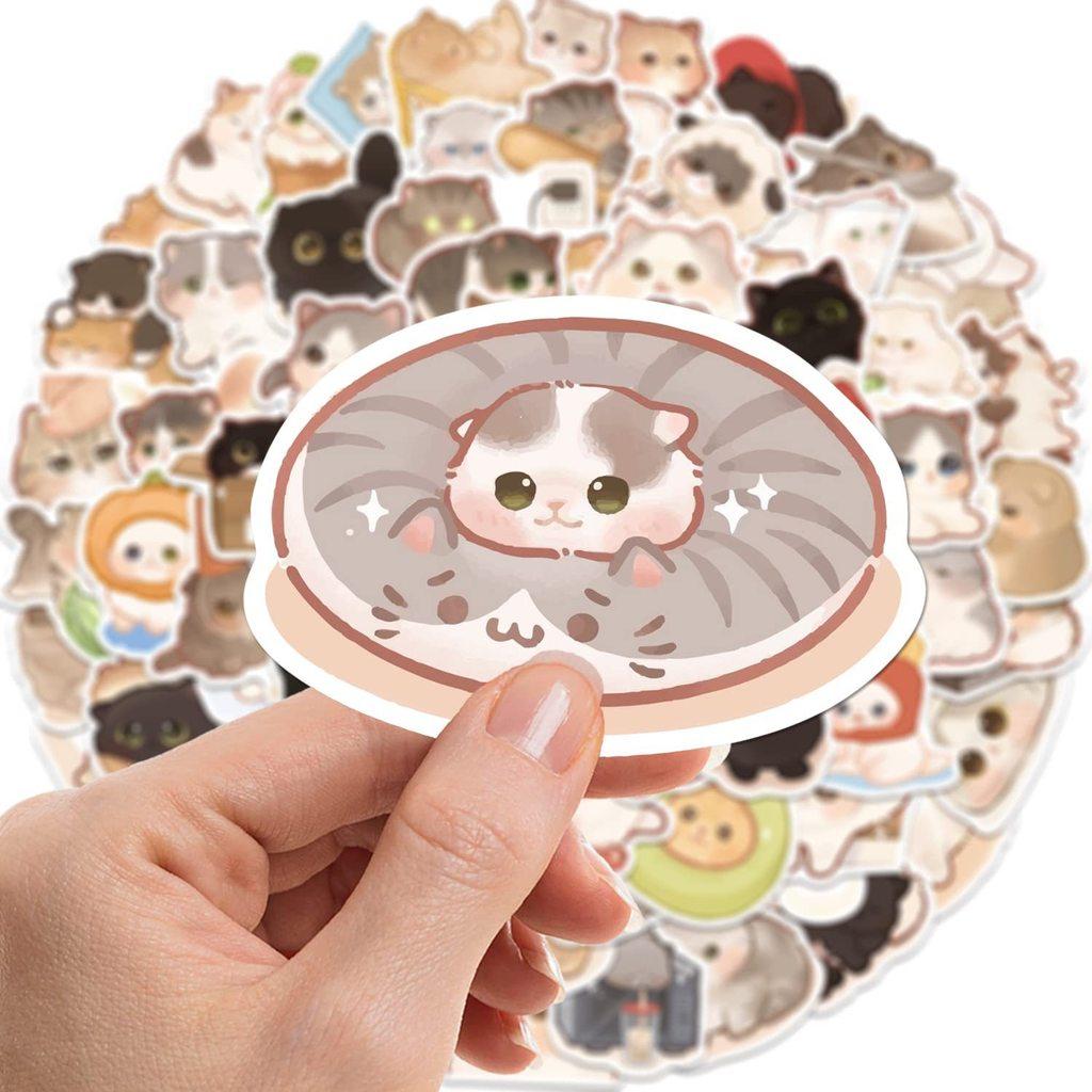 140 Pezzi Adesivi Carini Gatto Animale Domestico Decalcomanie Impermeabili Etichette Riutilizzabili Per Tazza D'acqua Decorazione Quotidiana Adesivo Negozio Story