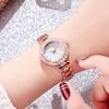 Ladies Bracelet Watch Rhinestone Quartz Analog Watch Sparkling Round Dial Wristwatch for Women Daily Party Date Wear