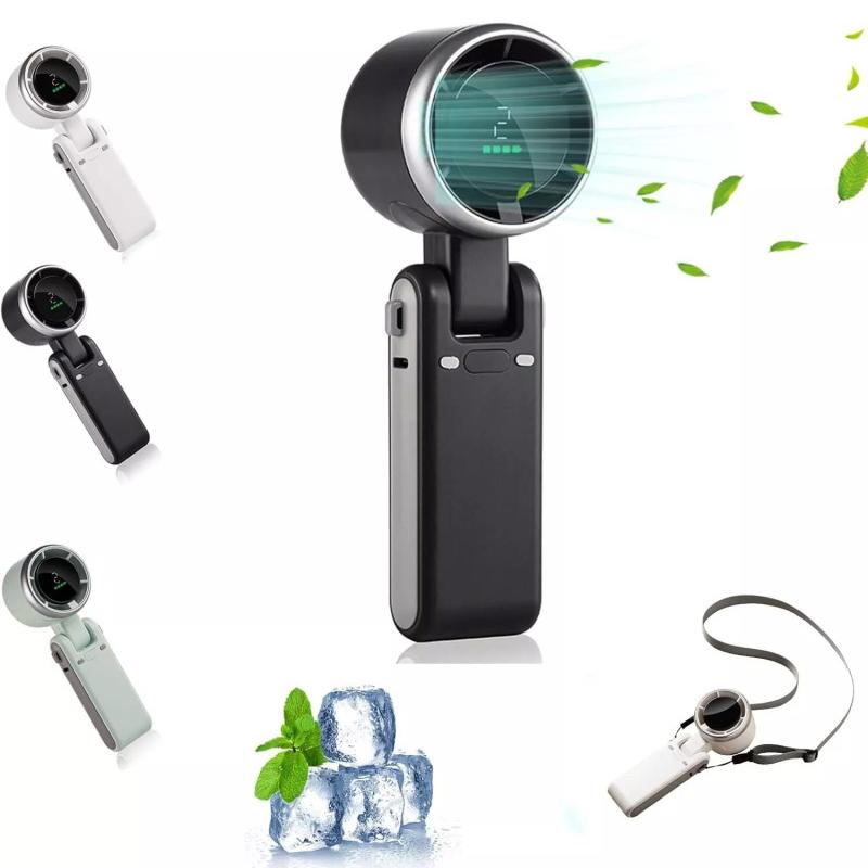 1Pc Portable Handheld Turbo Fan,Hand Folding High-Speed Turbine Fan