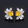 New       Earring Accessories With Purple Light Will Change Color Red Corundum Sparkling Earrings S925 Silver Needle Fashionable High-end