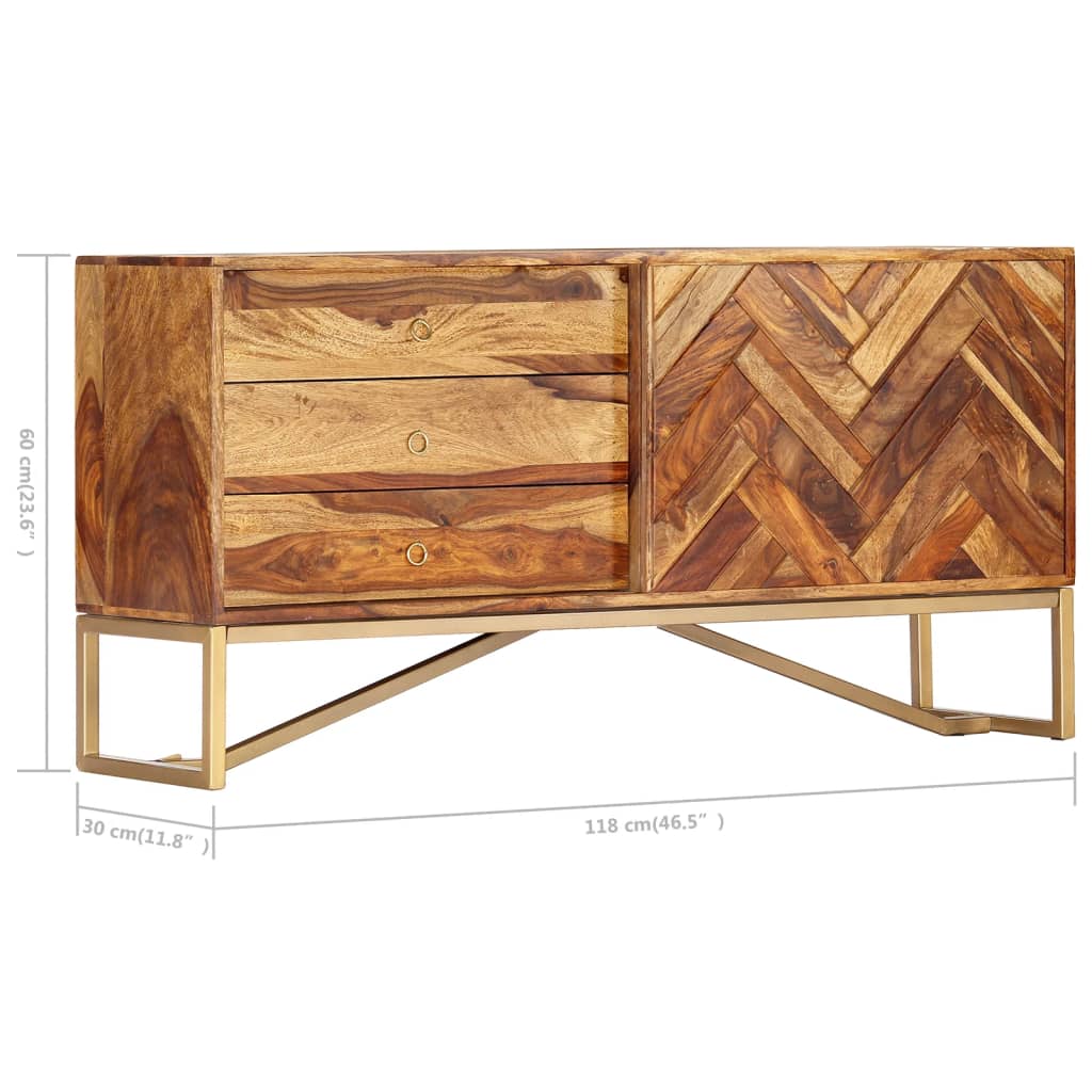 Sideboard 118x30x60 Cm Solid Acacia Wood