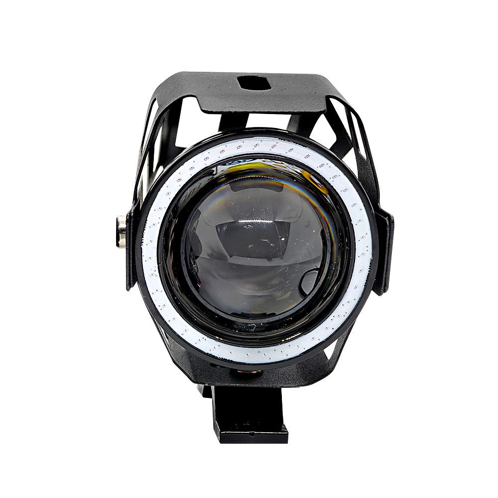 Universal U7 LED Motorcycle Spotlight with Super Bright Laser and Angel Eye Flashing Headlight