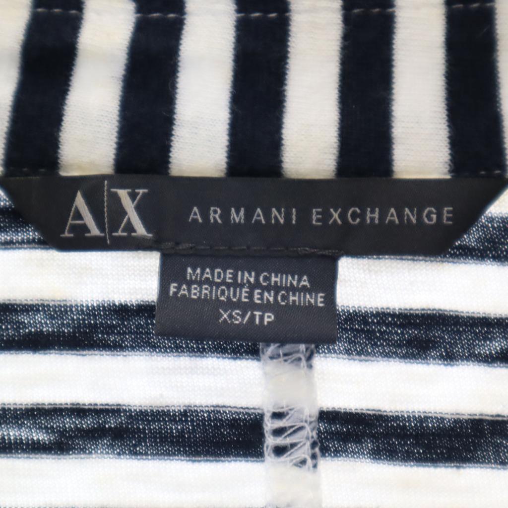 Armani Exchange Border Langarm Revers Strickjacke XS weiß Damen Gebraucht