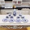 1 Sada 1:12 miniaturních porcelánových keramických čajových šálků domeček pro panenky Nádobí Kuchyňka domeček pro panenky Čajová konvice kutily