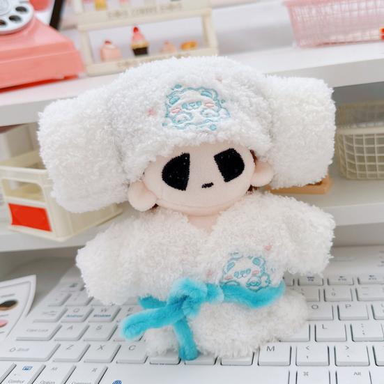Doll Clothes Set for La Bubu(NO Doll) Head Cover Bathrobe Straps Stylish Outfit for 17cm Doll Reusable Doll Bathrobe Suit Gift for Doll Lovers