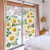 Window Stickers Daisy Butterfly Design for Home Kitchen Bathroom Office 2 Pieces Static Cling Easy Application