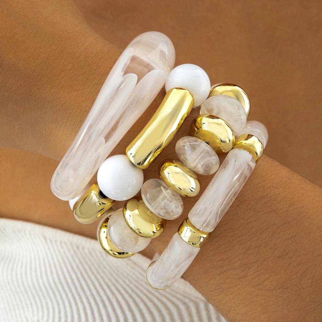 Retro Resin Exaggerated Beaded Bracelet, Temperament Versatile Acrylic Bracelet Wholesale