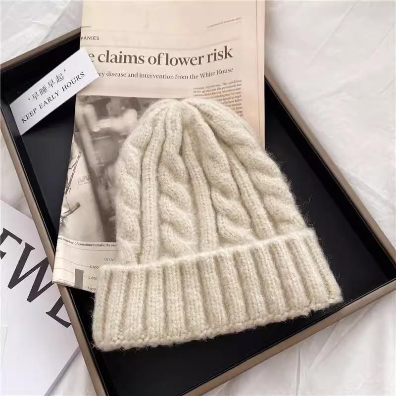 Multi-colored Gentle and Cute Hat Wool Hat Knitted Hat Twist Warm Autumn and Winter Versatile Cold Hat Sweet