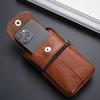  1pc Genuine Leather Men's Waist Bag Functional Zippered Phone Pouch with Adjustable Strap and Spacious Compartments  Top Layer Leather Fanny Pack 