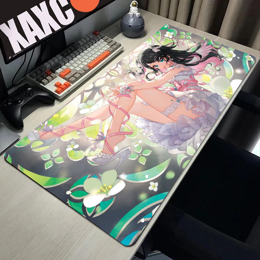 Anime Girl VTuber VSPO Mousepad Large Keyboard Desk Mat Gaming Mouse Pad LockEdge Nonslip Mat HYBXAXC Mousepad
