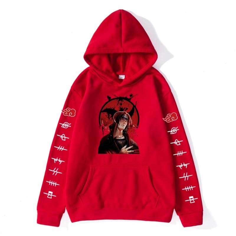 Herren Naruto Anime Hoodie Cosplay Sweatshirt Lockere Passform Baumwollmischung Langarm Lässig Streetwear