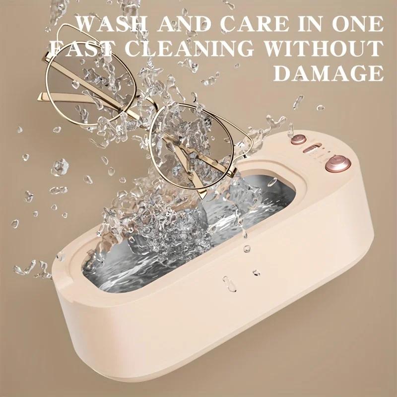 Ultrasonic Cleaner High-Frequency USB Rechargeable with Adjustment & Timing Feature for Household Jewelry Rings Glasses Cleaning