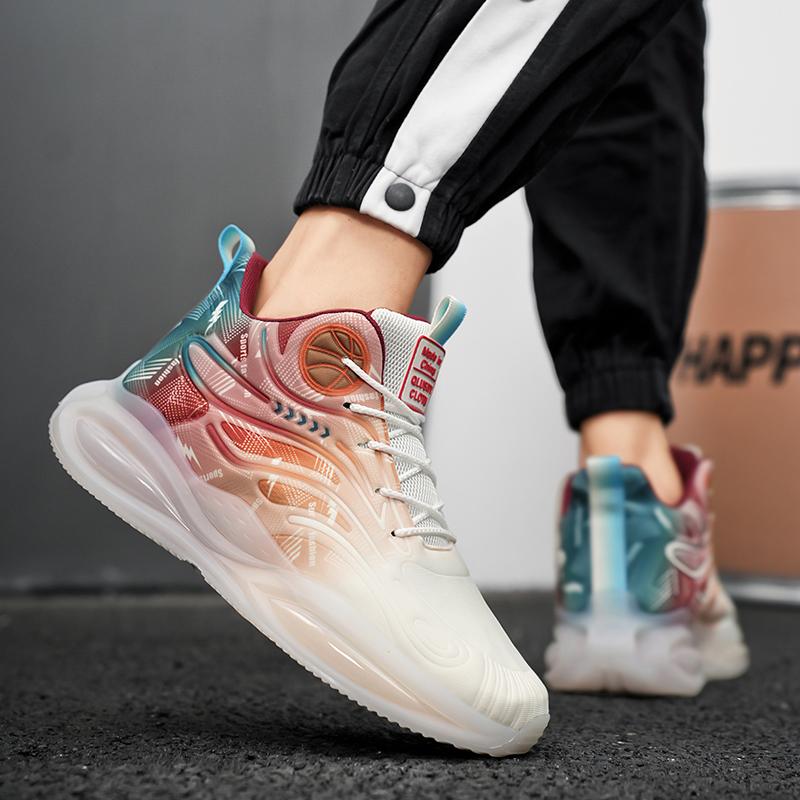 Men’s Sports Shoes Running Sneakers Summer Students Plus Size Basketabll Shoes Thick Sole Shoes High Top