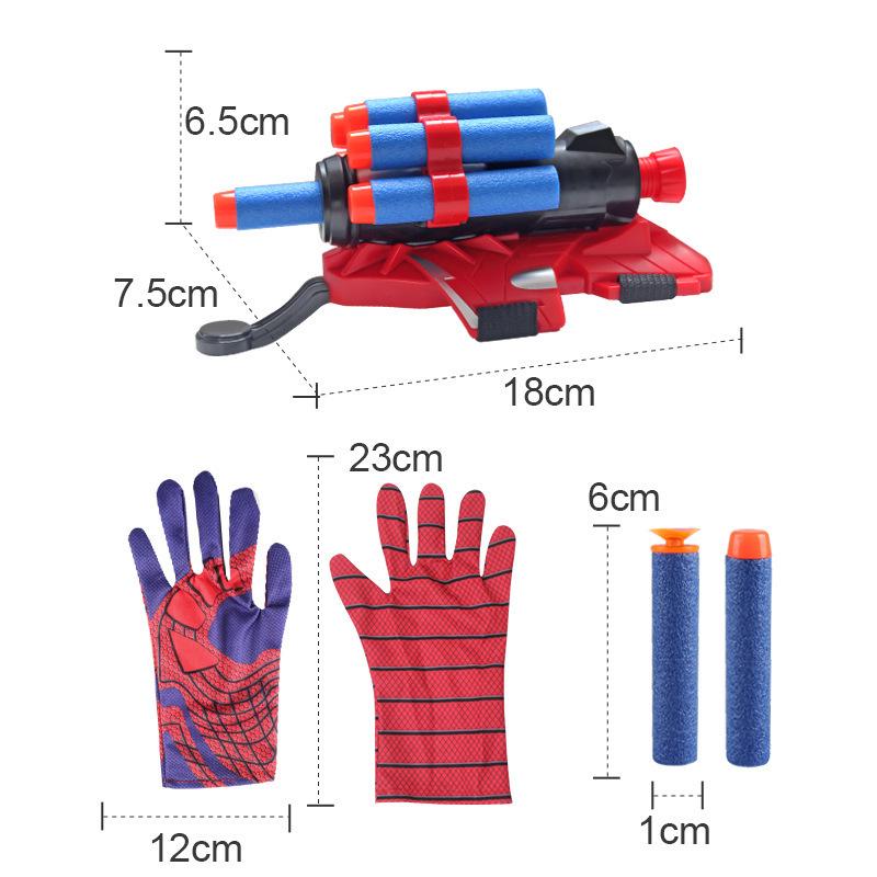 Children's Spider Hero Web Shooter Glove with Soft Bullet and Suction Cup Dart Launcher