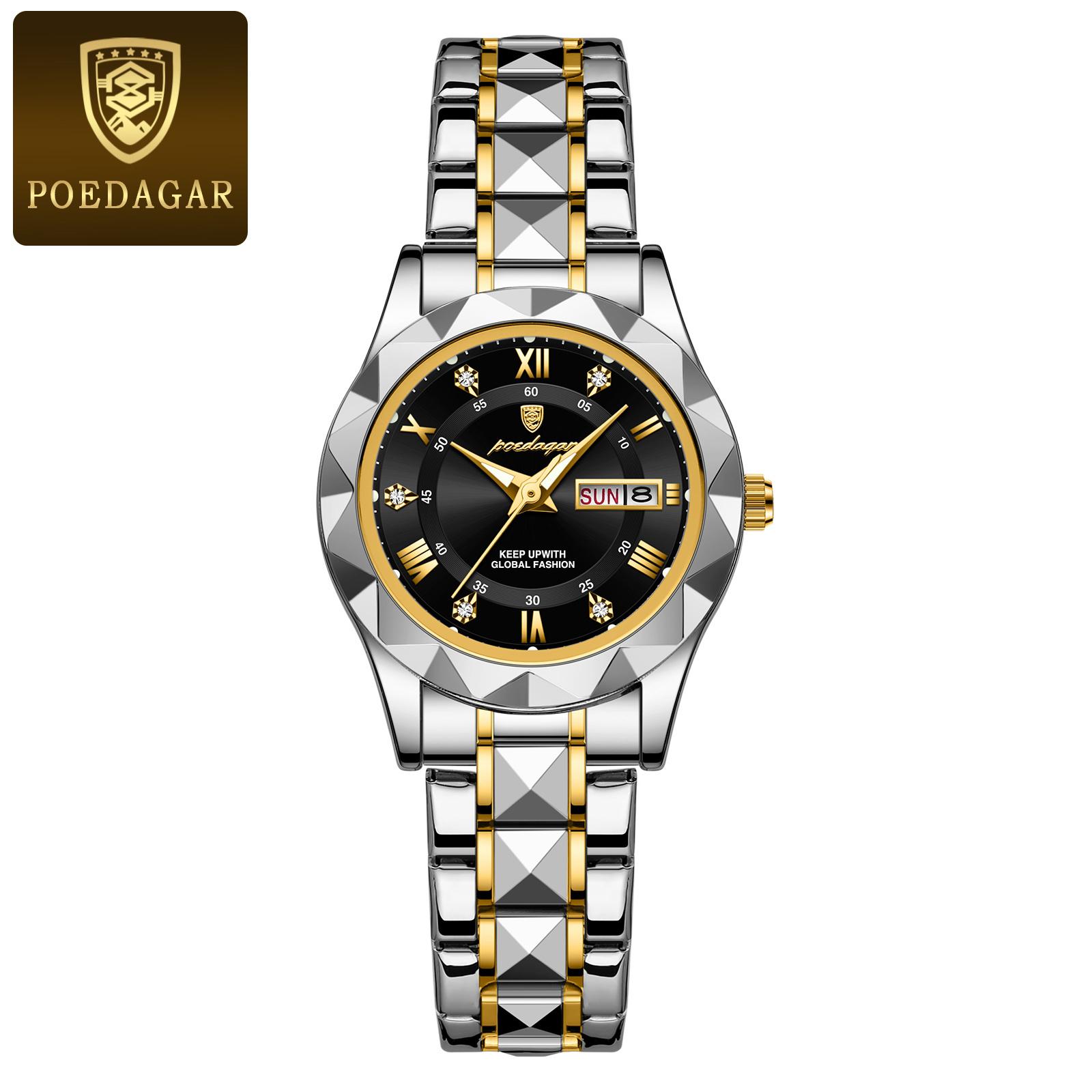 

Top Brand New Women s Watch Waterproof Double Calendar Luminous Quartz Ultra Thin Diamond Watch