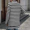 Women's Fashion Casual Striped High Neck Loose Long Sleeve Casual Pullover Top