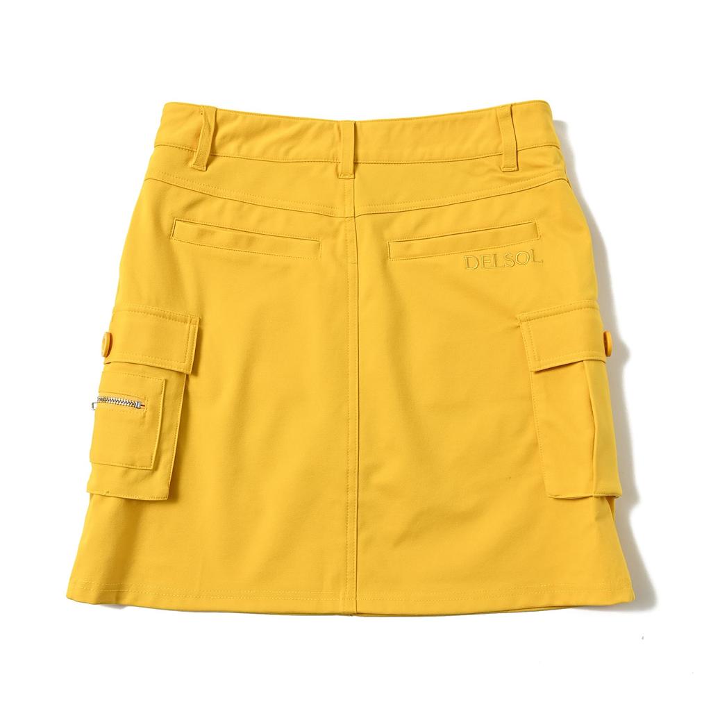 7555 MUS Back Pocket Stretch Cargo Sizes Del Sol Golf Plus Size Skirt, Mustard, M-3L, Golf, Women's Wear, (M)