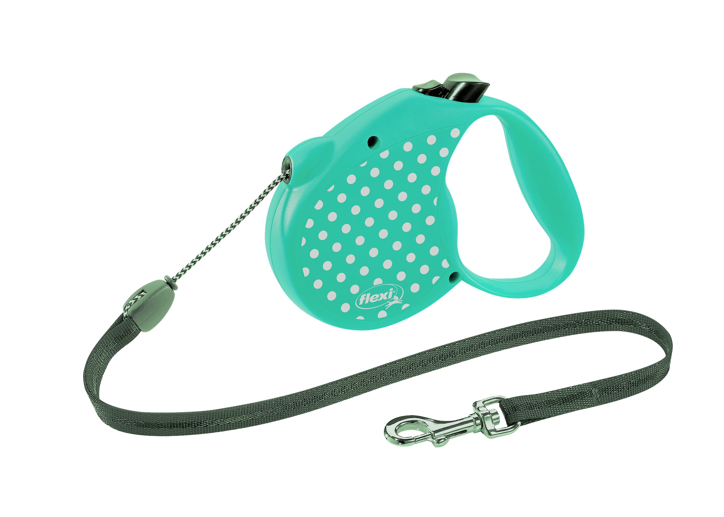 

Flexi Limited Edition Polka Dot Retractable Lead with 2-Year Warranty (5m, Aqua, Medium (Under 20kg))