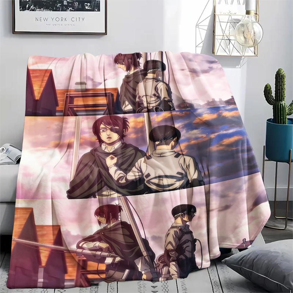 1PC Attack on Titan Print Flannel Blanket, High quality All Seasons, Home Decor, Warmth and Comfort, Perfect for Christmas Gifts