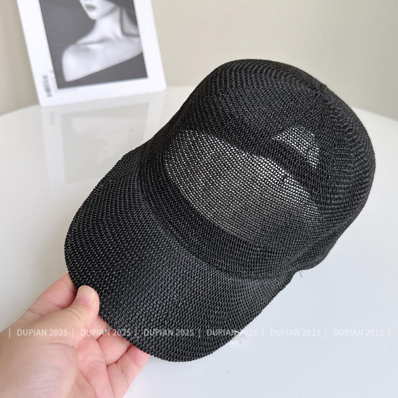 Korean Version Breathable Knitted Baseball Cap Women Summer Sun Protection Cap Solid Color Student Mesh Light Sun Hat